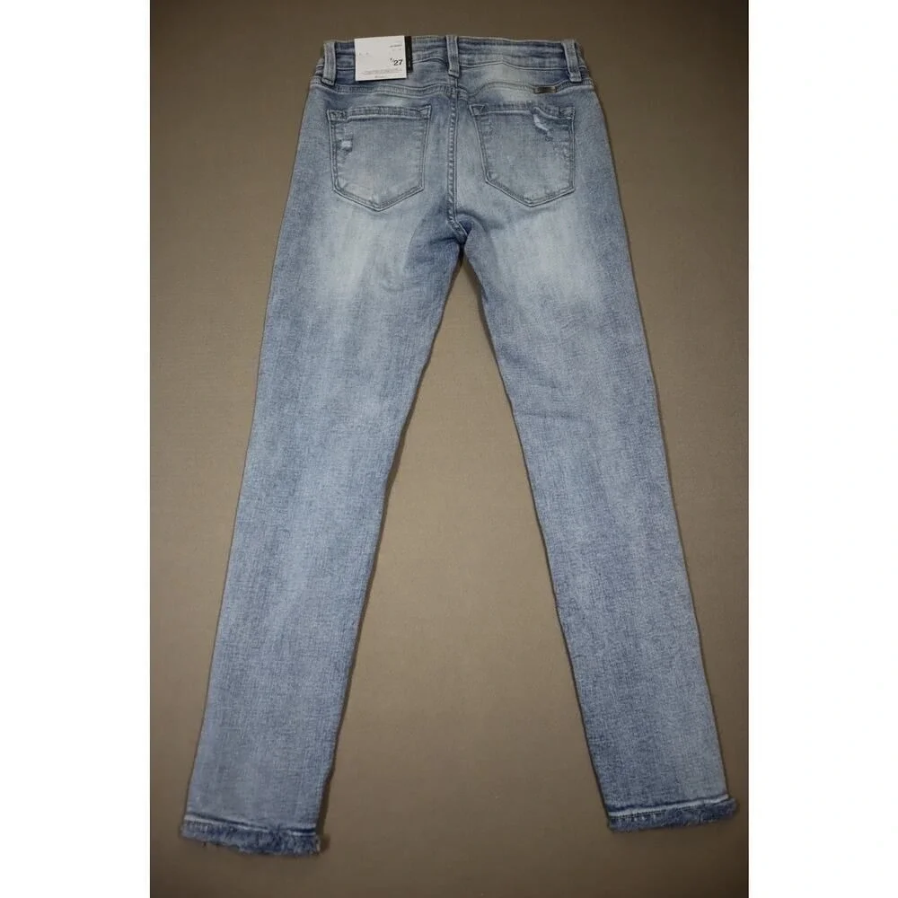 Kancan Mid Rise Ankle Skinny‎ Ripped Light Denim Jeans Size 7/27